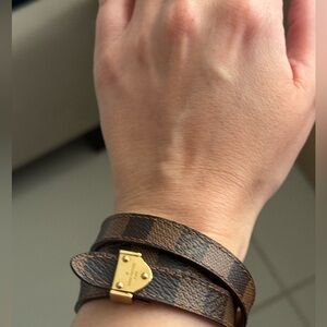Adjustable triple wrap authentic Louis Vuitton Damier bracelet